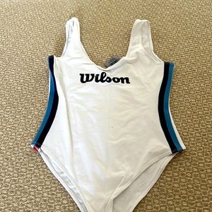 Forever 21 x Wilson Tennis collaboration white body suit